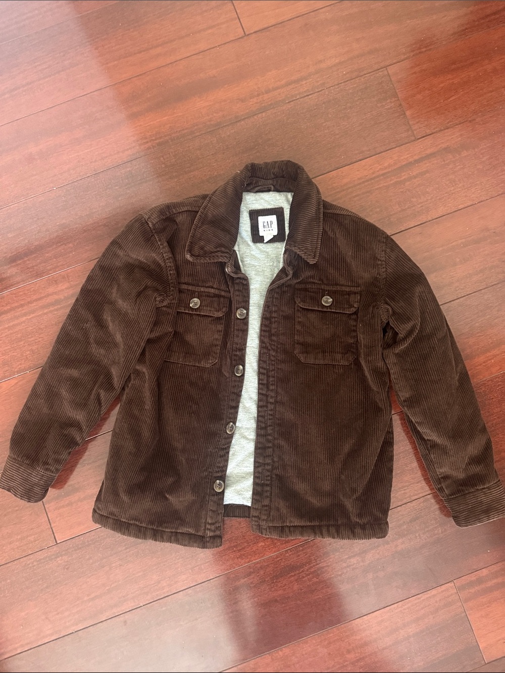 GAP Dark Brown Corduroy Button-Front Jacket